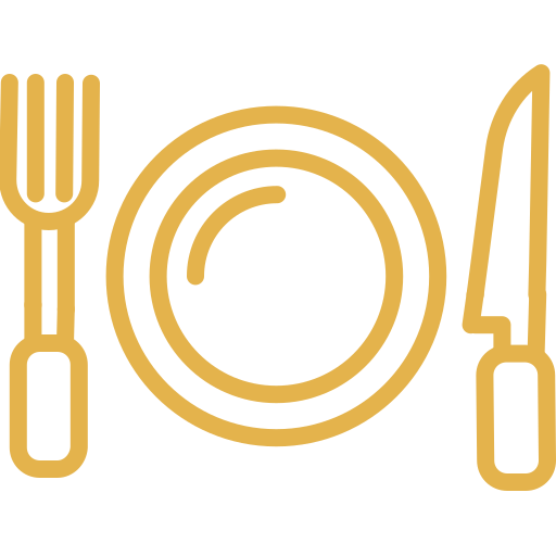 Icono de plato con cubiertos